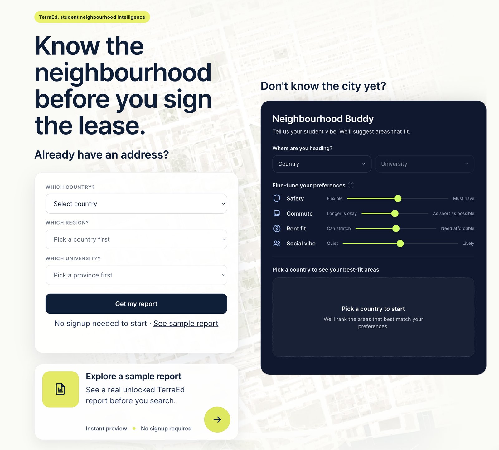 TerraEd — student neighbourhood intelligence