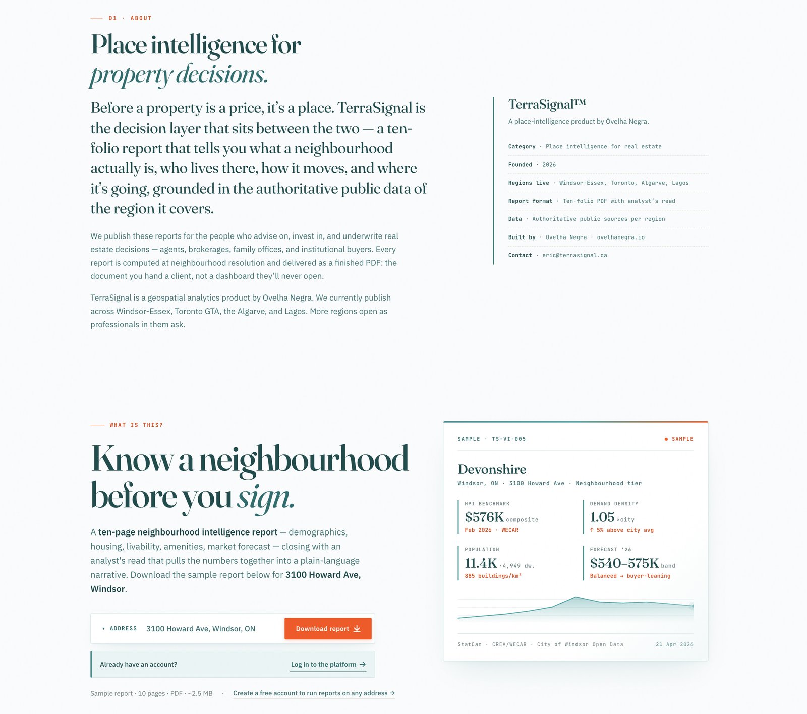 TerraSignal — place intelligence for real estate