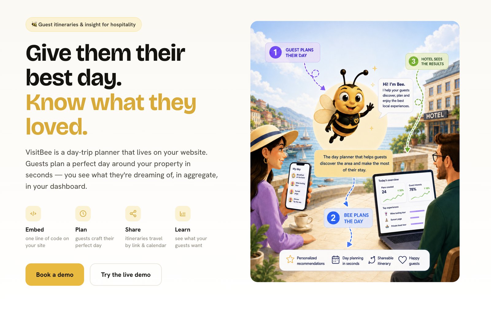 VisitBee — day-trip planner for hospitality